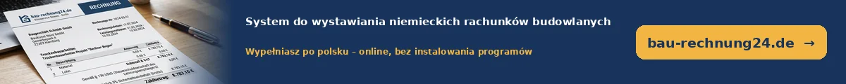 bau-rechnung24.de – system do wystawiania niemieckich rachunków budowlanych, wypełniasz po polsku